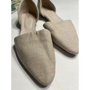J Jill Sutton D'Orsay Flats Loafers Shoes Women’s Sz 11 Ecru Beige Linen Look